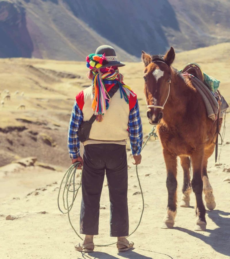 Authentic guide service in Vinicunca, Cusco Region, Peru. Montana de Siete Colores, Rainbow Mountain.